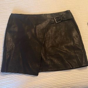 Jack by BB Dakota leather skirt with buckle & flap detail
